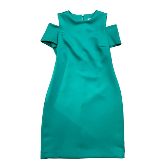 Calvin Klein Dresses & Skirts - 𝅺Calvin Klein Green Cold Shoulder Mini Dress - Size 2